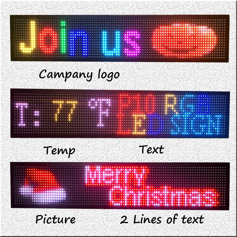 P5 39x14Indoor Full Color LED sign Programmable Scrolling Display Message Board can Edit Text,Image, Video Display Electronic Rolling for Business