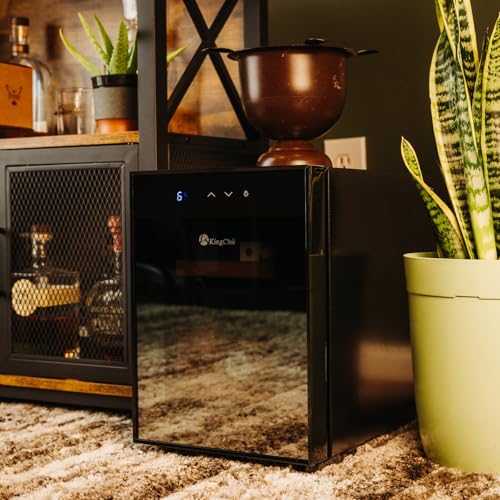 KingChii 16L Electric Cigar Humidors Temperature Control System, Cooling & Heating Humidor Cabinet with Spanish Cedar Wood Shelves & Hygrometer
