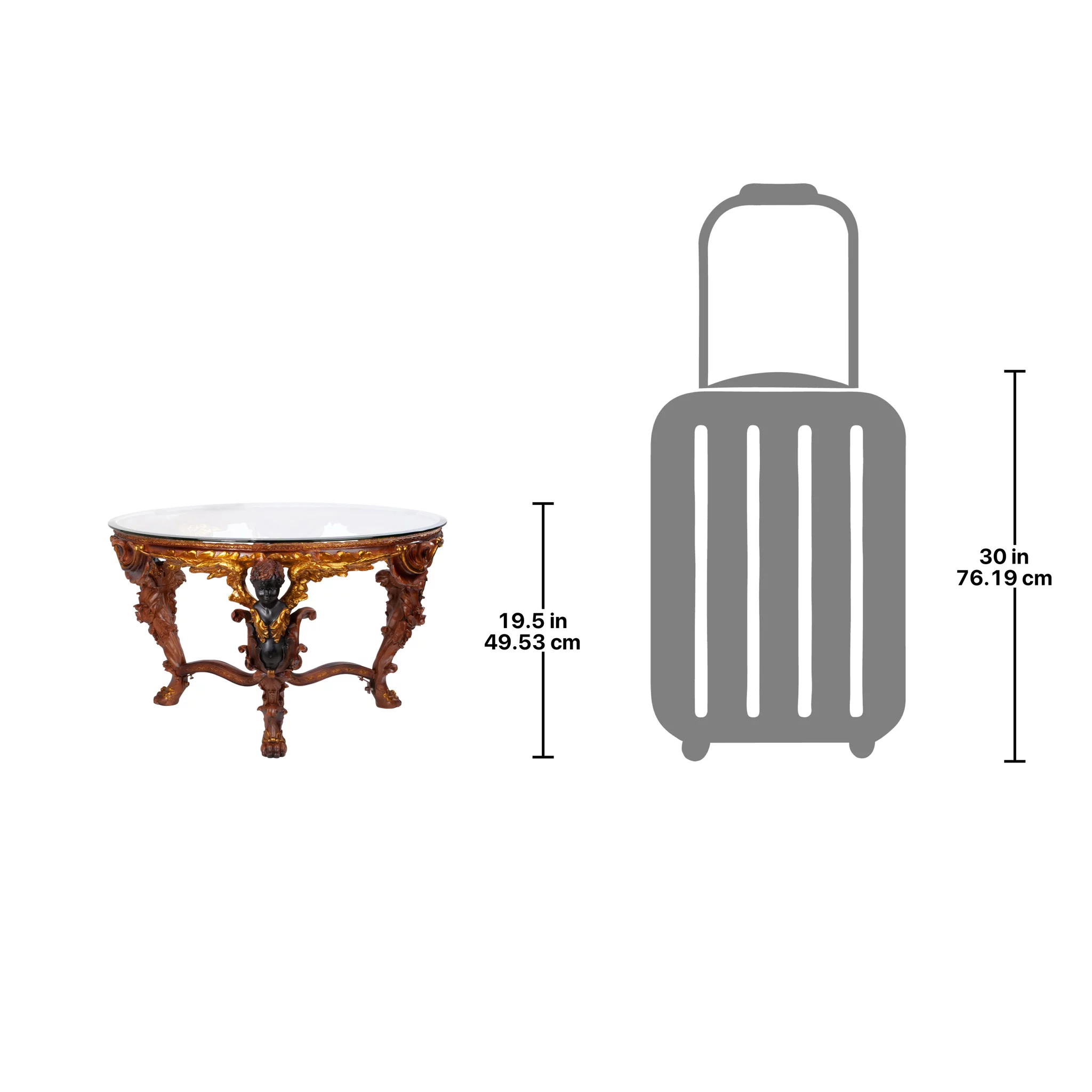 Design Toscano Louis XIV Glass - Topped Cocktail Table