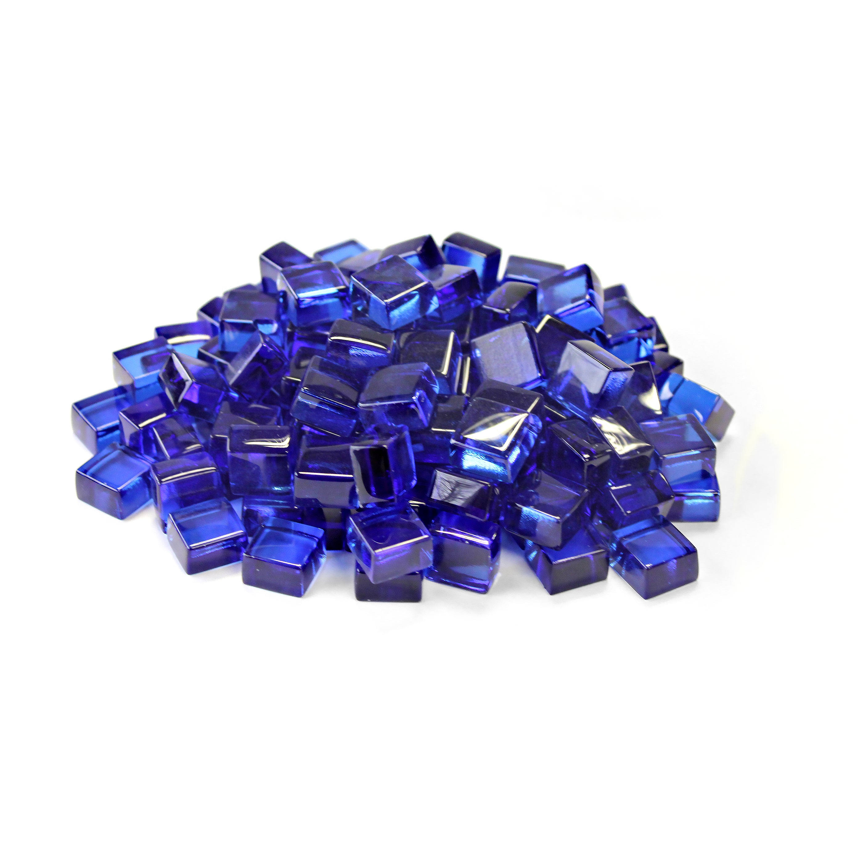 TK Classics Cobalt Blue 1/2x22 Reflective Fireglass Cubes - 10 lb Bag