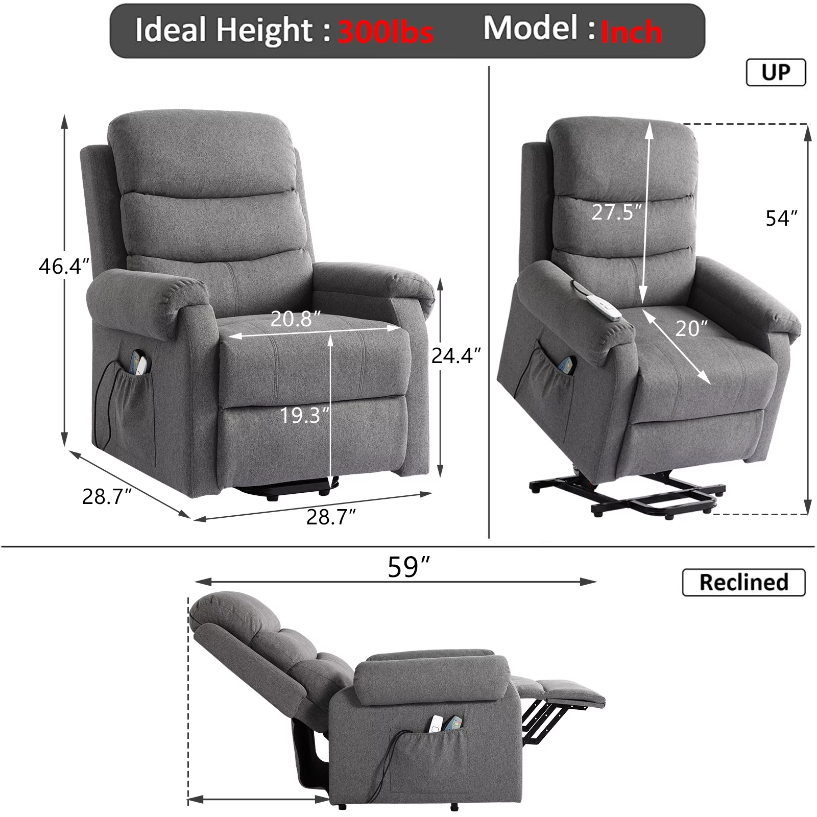 IPKIG Power Lift Chairs Recliners for Elderly, Power Recliner Chair