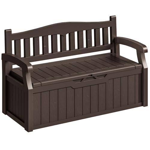 Homall 75 Gallon Outdoor Storage Benches Lockable Deck Box with Waterproof and UV Resistant, Waterproof Storage Box for Patio Furniture, Tools