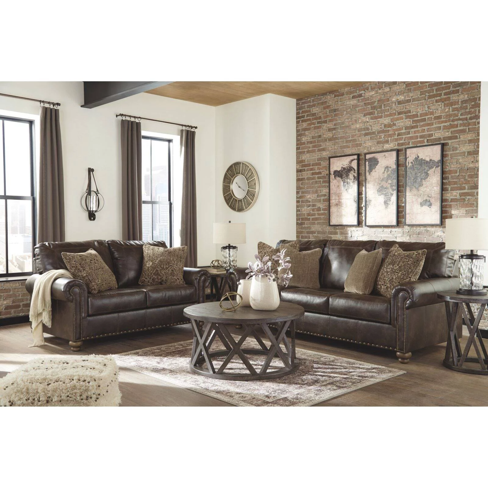 Signature Design by Ashley Nicorvo Loveseat in Coffee