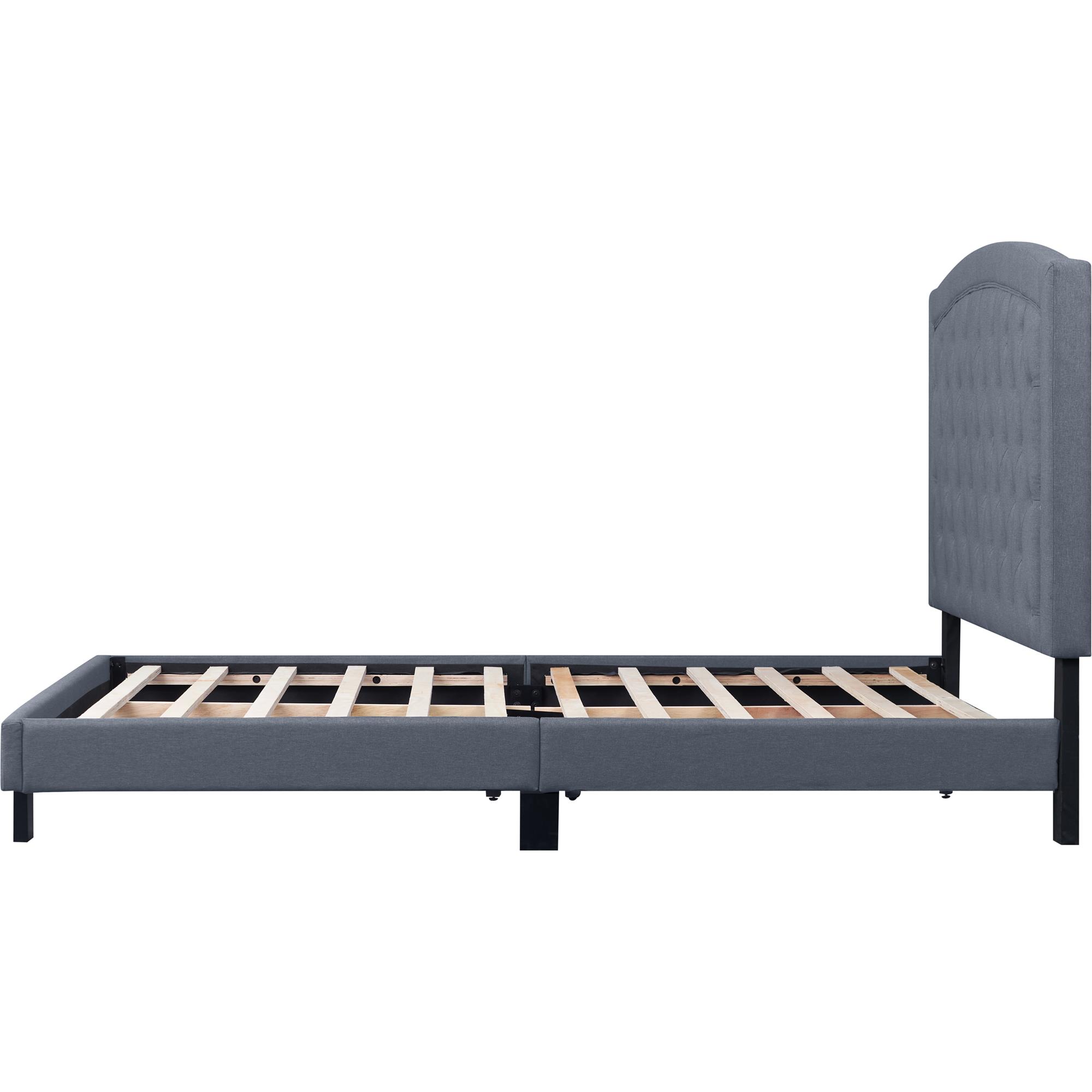 Camden Isle Carlisle Platform Bed | Button Tufted Headboard | King, Gray