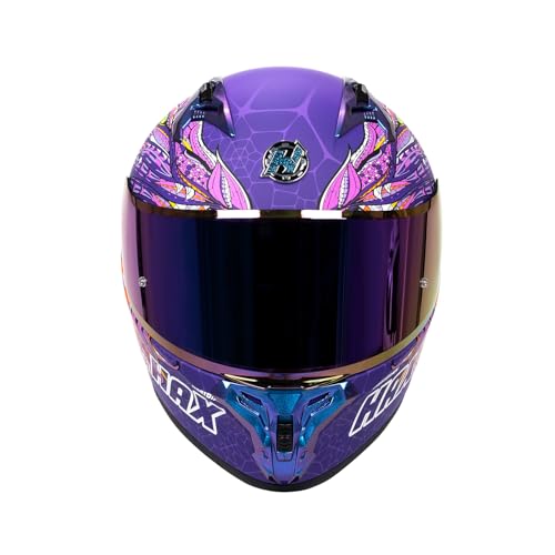 HAX Obsidian Pro Full Face Dual Visor Adult Motorcycle Helmet for Motorbike Street Bike with Pinlock Ready DOT Approved Matte Pink M