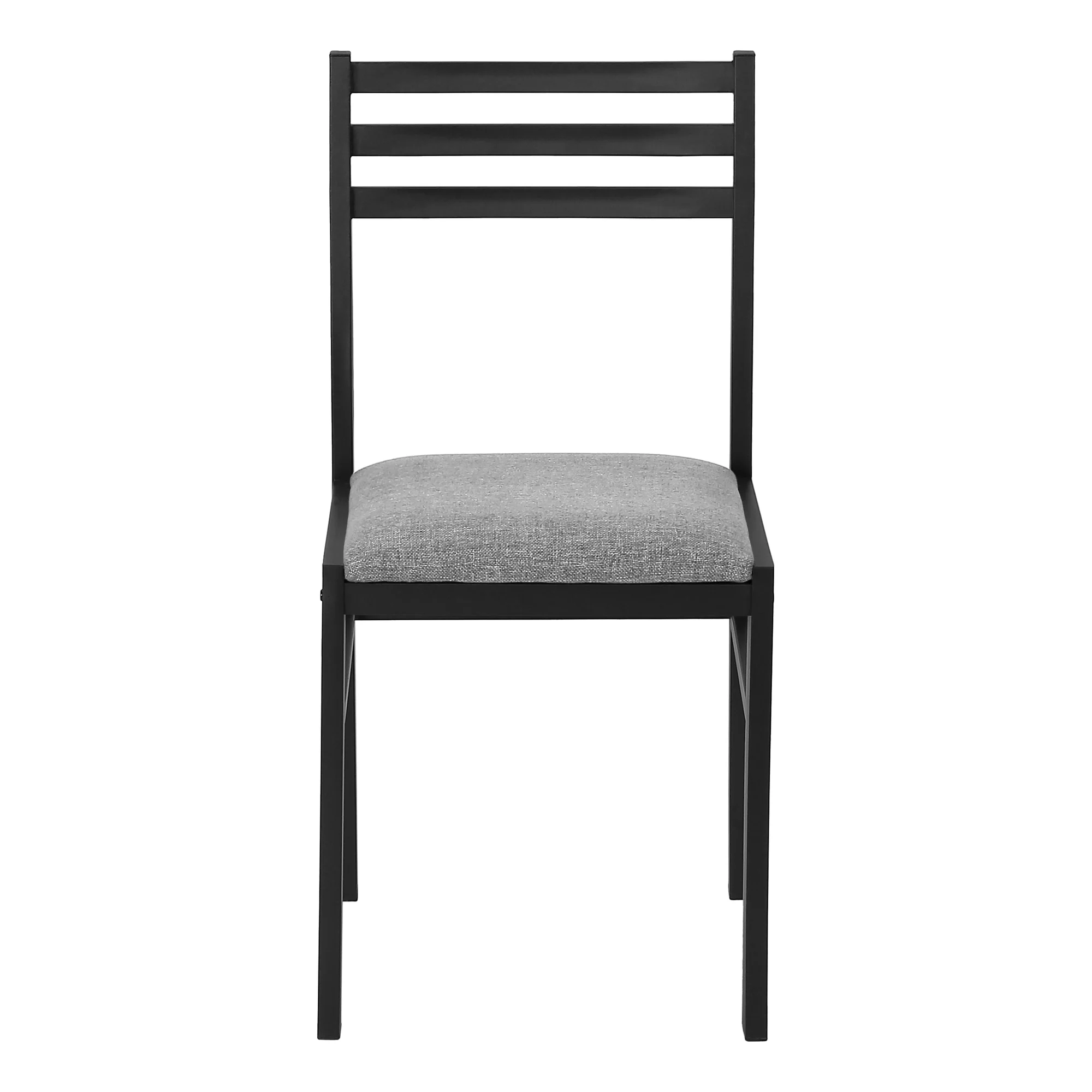 Gray Dining Table Set - 3pcs Set - Small - 35" Drop Leaf - Kitchen - Black Metal