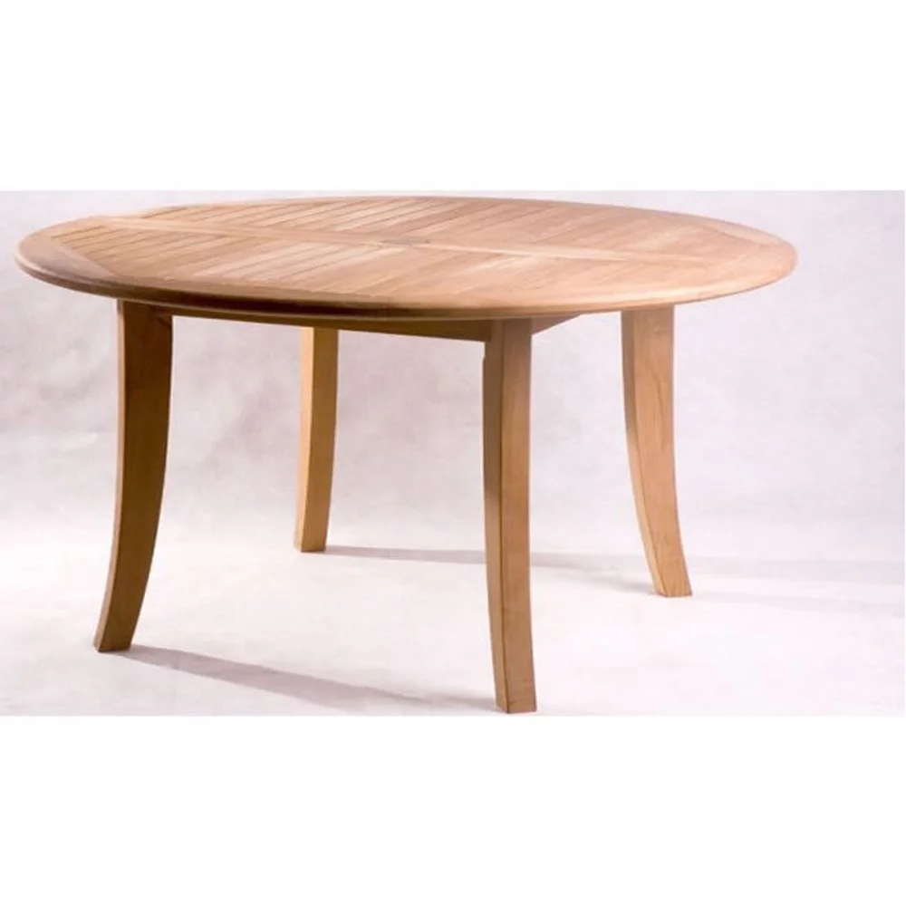 Grade-A Teak Dining Set: 6 Seater 7 Pc: 48" Round Table And 6 Leveb Stacking Arm Chairs Outdoor Patio WholesaleTeak #51LV1007
