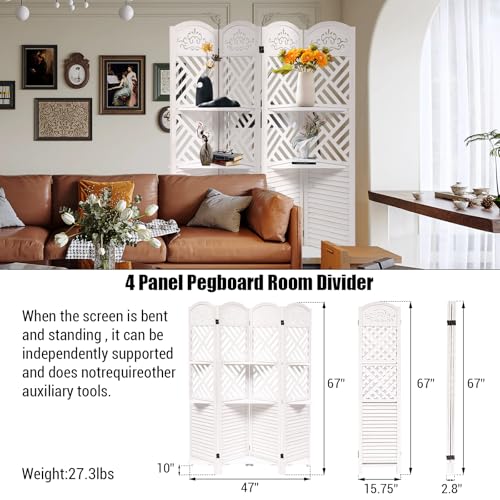 5.6FT Tall Room Divider,Japanese Room Divider 6 Panel Shoji Screen Room Dividers