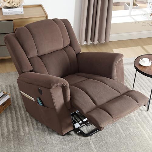 Power Lift Chair with Heat and Massage, Electric Wooden Frame Power Recliner Chair for Elderly with Side Pocket, USB Charge Port, Easy to Assemble