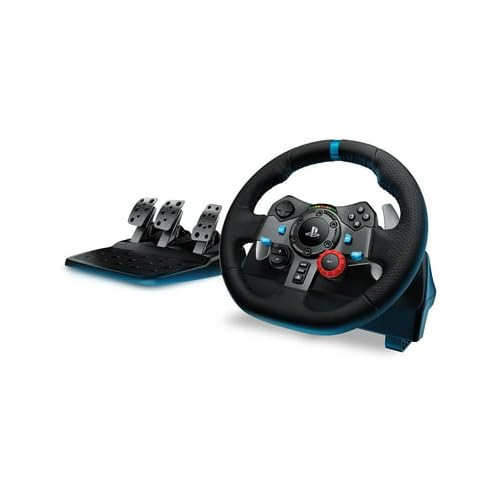 Logitech G29 Driving Force Racing Wheel and Floor Pedals, Real Force Feedback, Stainless Steel Paddle Shifters, Leather Steering Wheel Cover for PS5