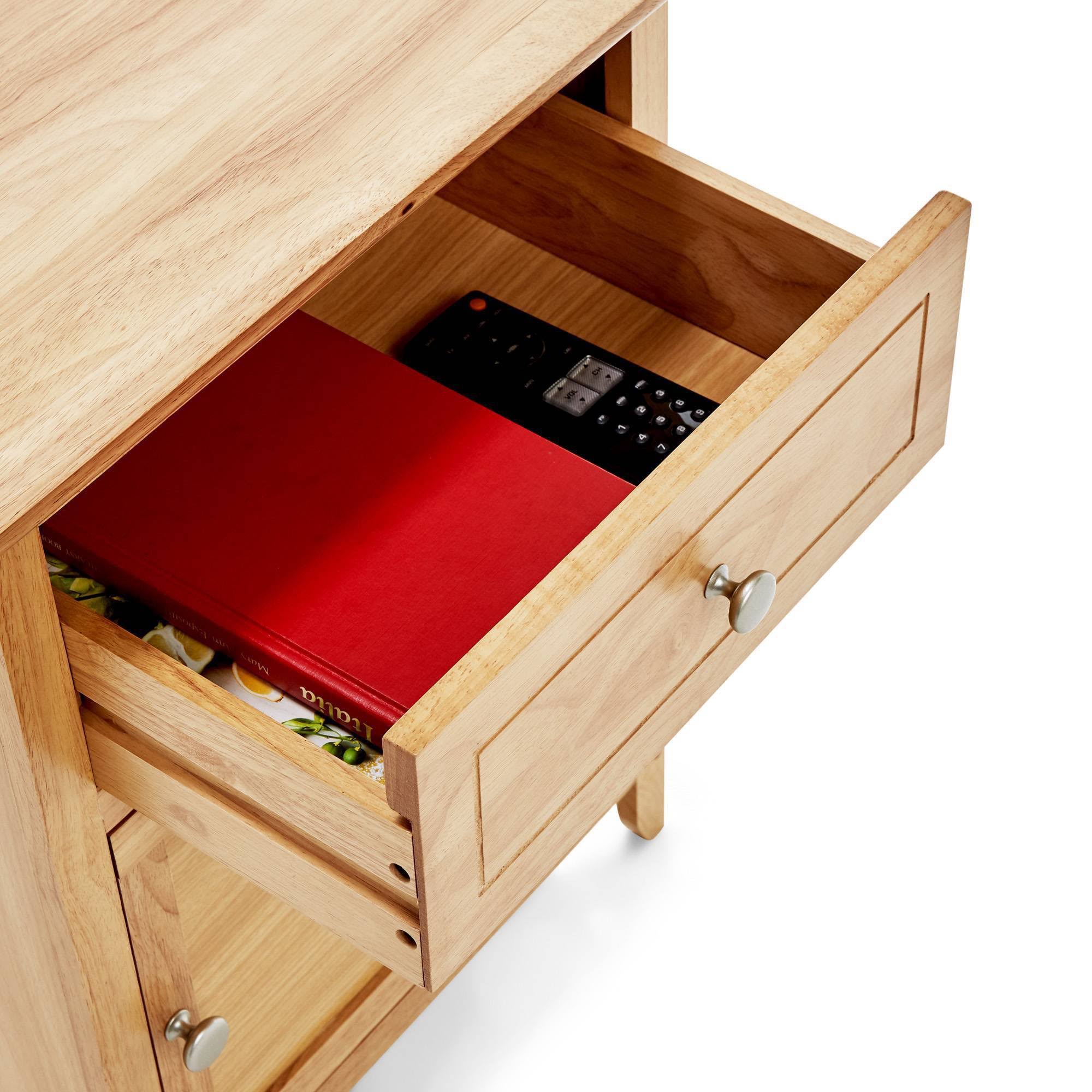 ClickDecor Alcott Side Table with Single Drawer and Storage Cabinet - Brown
