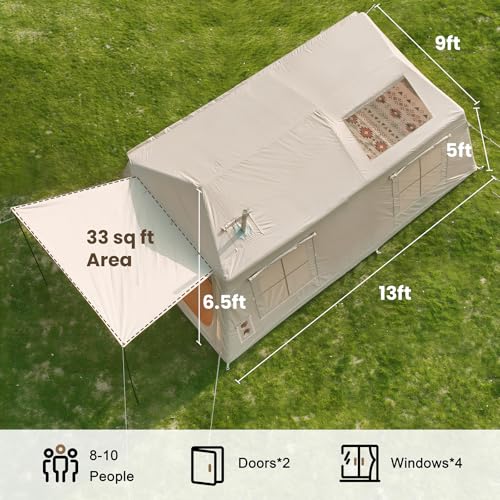 Inflatable Tents for Camping, Blow Up Tent with Hand Pump, Easy Setup Inflatable Hot Tent with Stove Jack