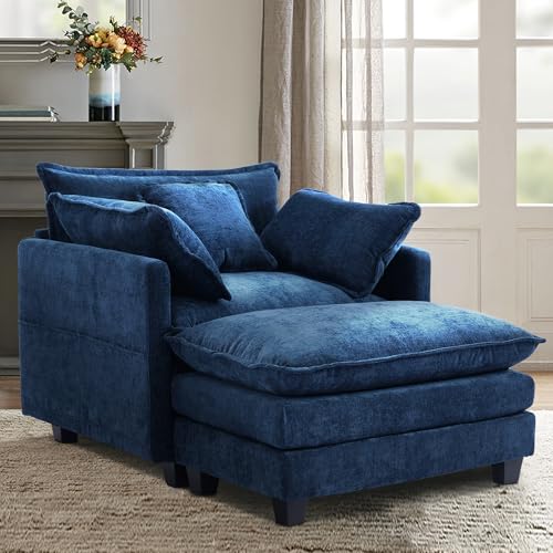 SweetGO corporation 40" Chenille Lounge Chair for Reading, Modern Couch Cozy Sofa Bed
