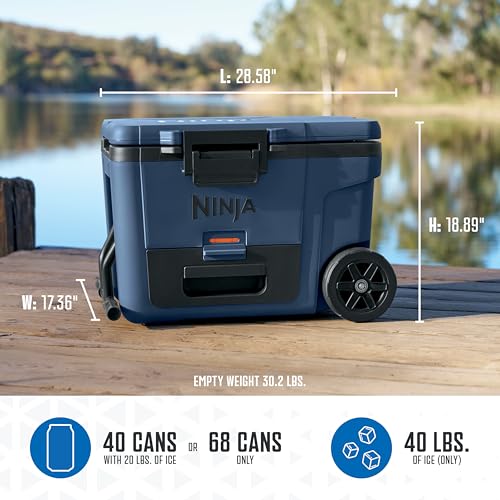 Ninja FrostVault 45qt Wheeled Cooler with Dry Zone, Integrated Fridge-Temp Dry Storage Drawer, Premium Heavy-Duty Insulated Cooler