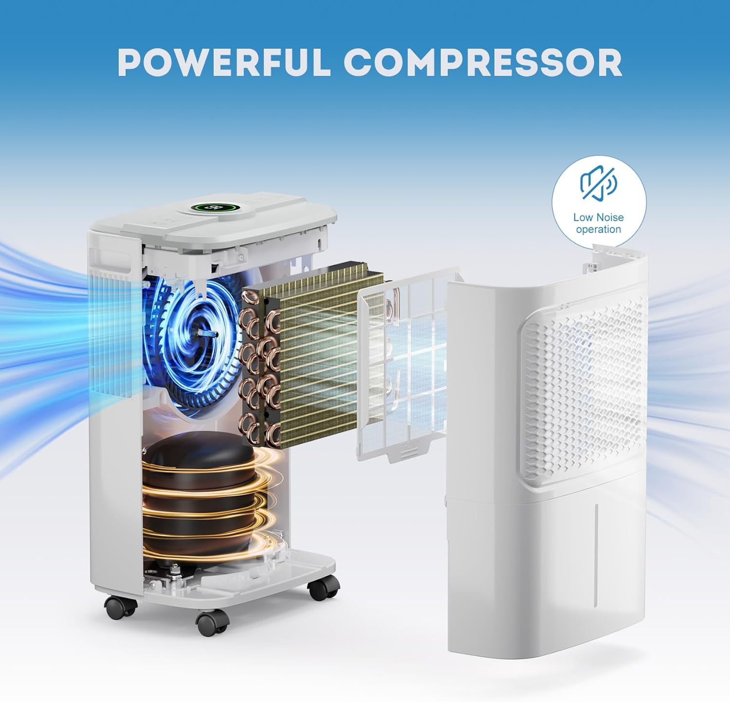 Dehumidifier for Basement 2500 Sq.Ft, 31 Pints Dehumidifiers for Home Large Room with Drain Hose for Bathroom, 2L Water Tank, Dry Clothes Mode