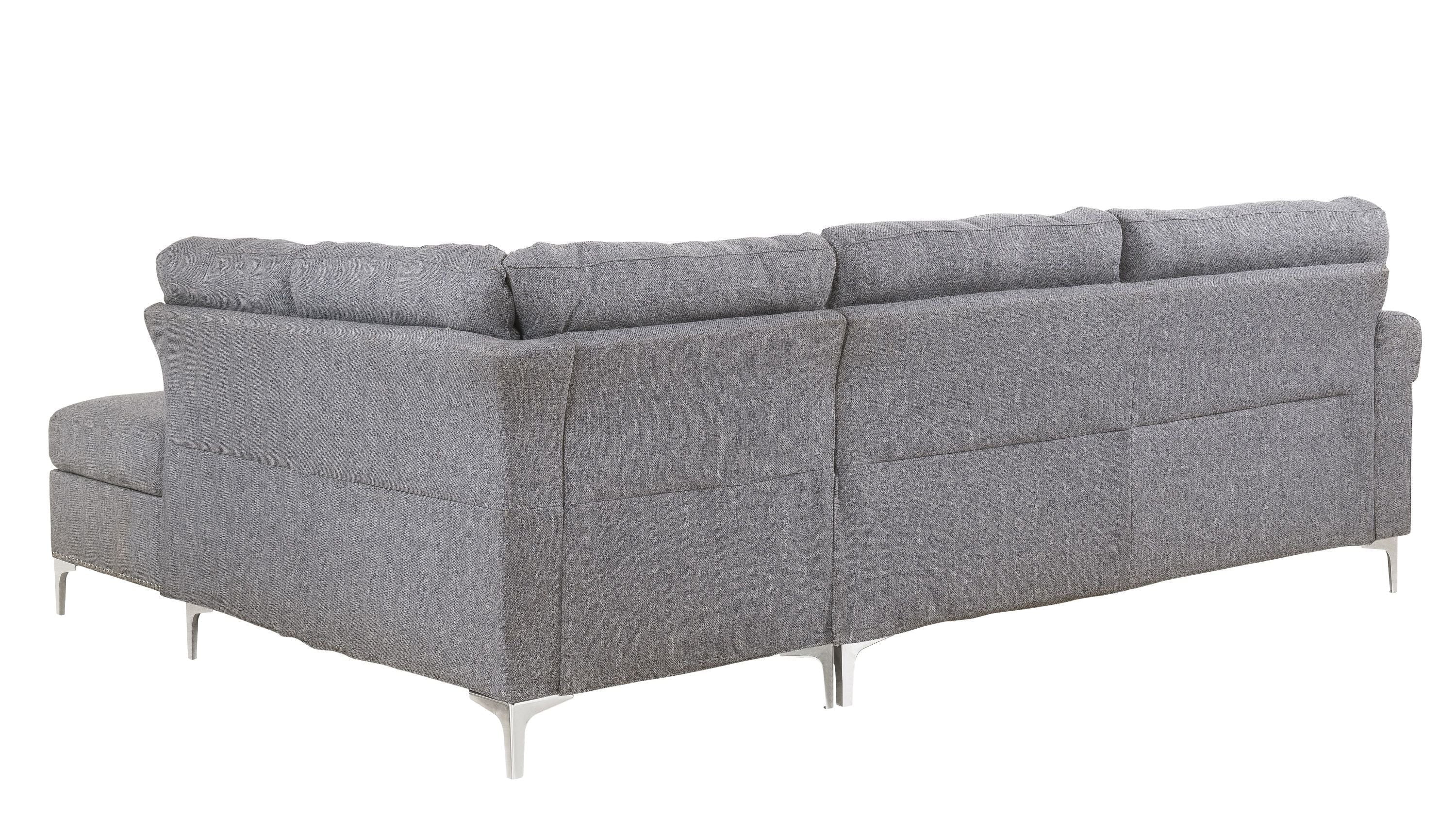Anika Sectional Fabric Sofa - Gray