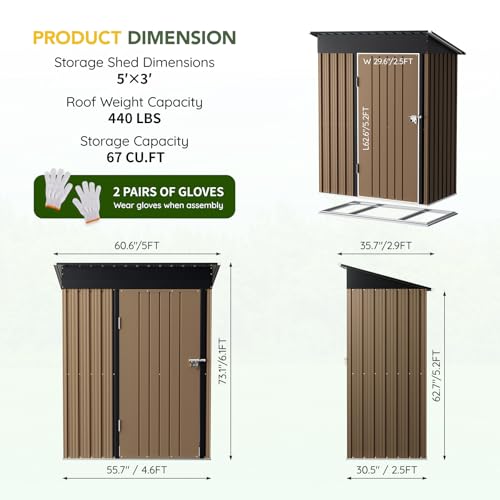 6x4FT Outdoor Steel Storage Shed with Clear Window, Lockable Doors, Weather-Resistant Metal Tool Shed for Garden, Backyard, Patio, and Utility Storage