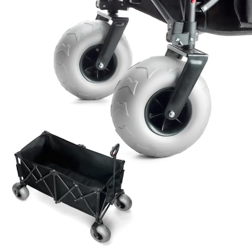 TerrainGO Beach Wagon Wheels for Sand | Quick-Change Interchangeable | Air-Filled Beach Cart Tires (for Extra Large Wagon Only. Will Not Work W/Large