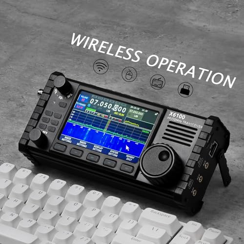 Xiegu X6100 HF Radio Transceiver, 10W Full Mode SDR Radio Supports BT with 4" LCD Screen