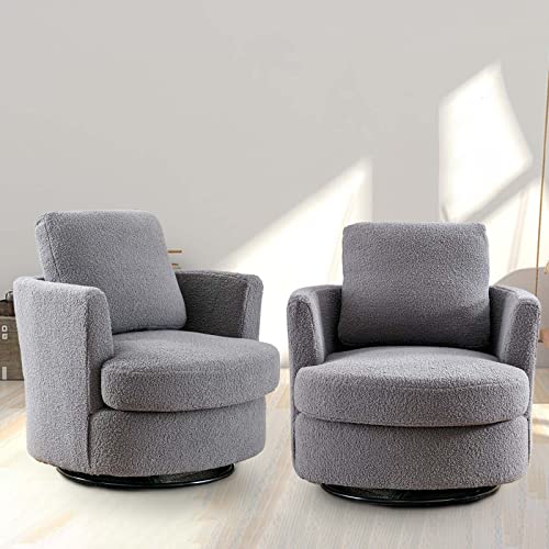 ODUWA Swivel Barrel Chair Set of 2
