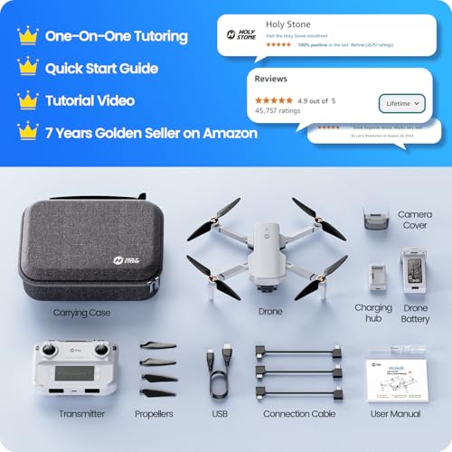 Holy Stone HS360E GPS EIS Drones with Camera for Adults 4K, 249g FAA Compliant Lightweight Foldable FPV RC Quadcopter Drone with 1200W Sensor