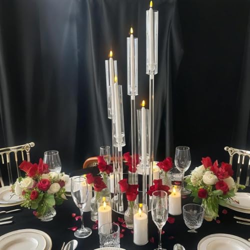 35inch 10pcs Black Candelabra Centerpieces for Tables 5 Arms Wedding centerpieces for Decorations