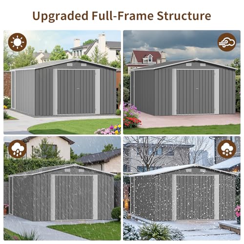 NicBex 6×5 Resin Outdoor Storage Shed with Floor & Window– All-Weather Lockable Small Tool Shed