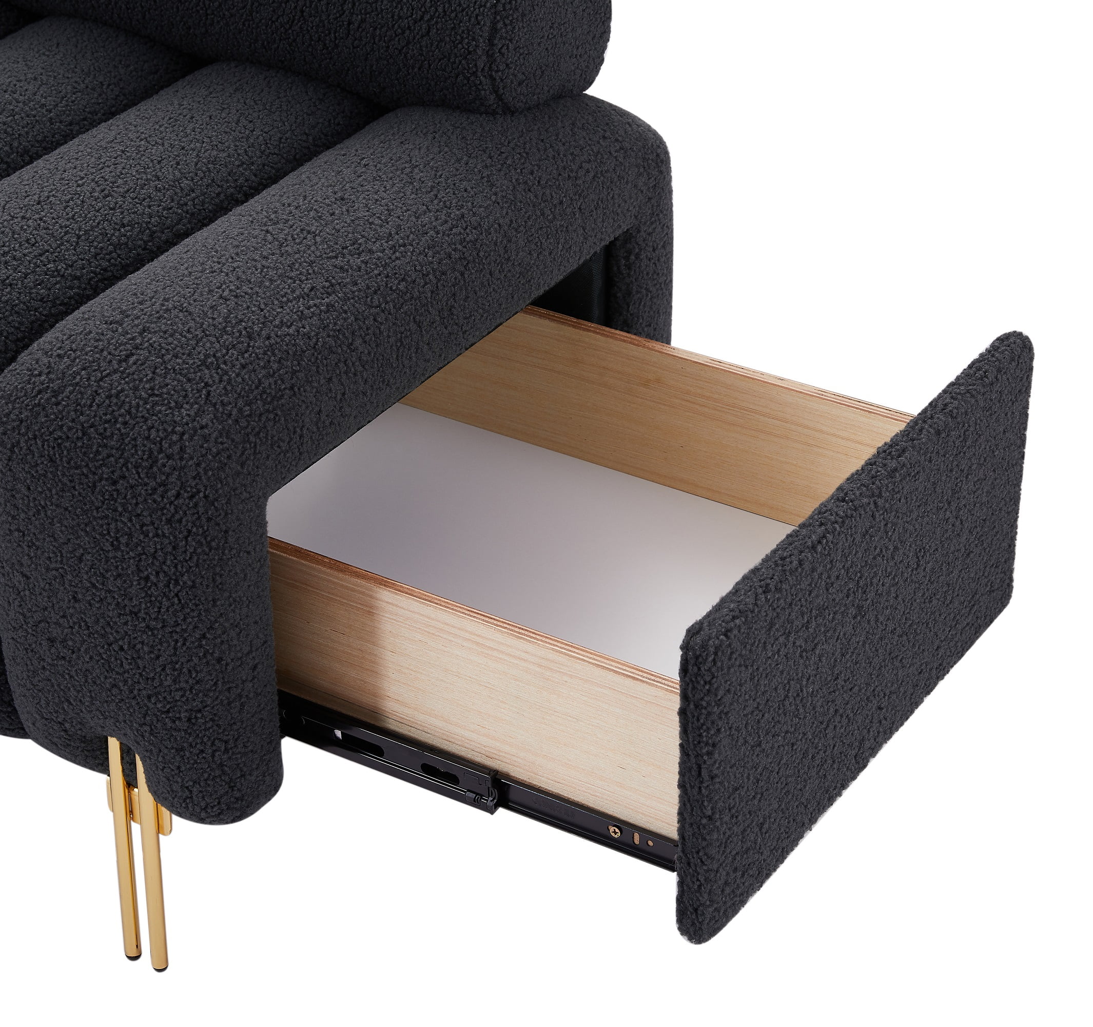 HUTWIFE Storage Bench for Bedroom End of Bed, Window Ottoman Storage Bench, Modern Upholstered Teddy Fabric Bench Ottoman, Tufted Bench for Entryway