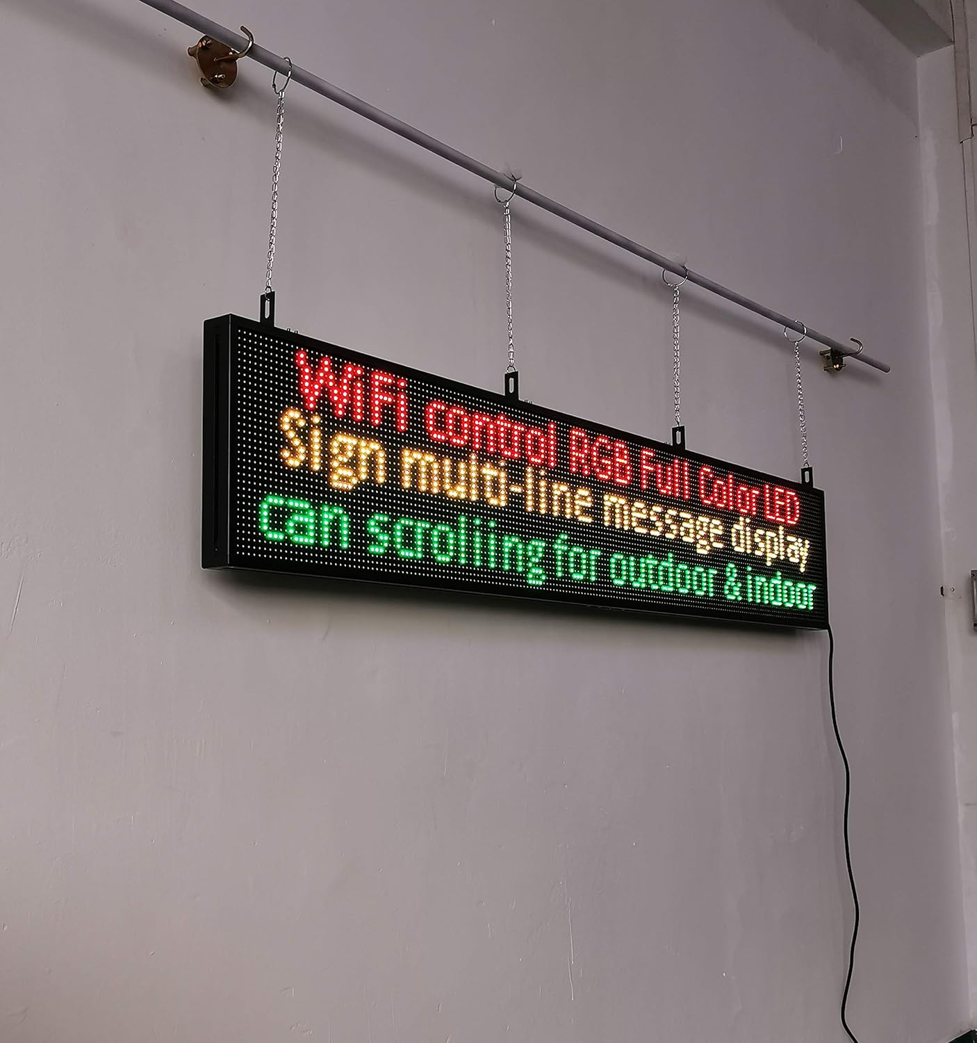 P5 39x14Indoor Full Color LED sign Programmable Scrolling Display Message Board can Edit Text,Image, Video Display Electronic Rolling for Business
