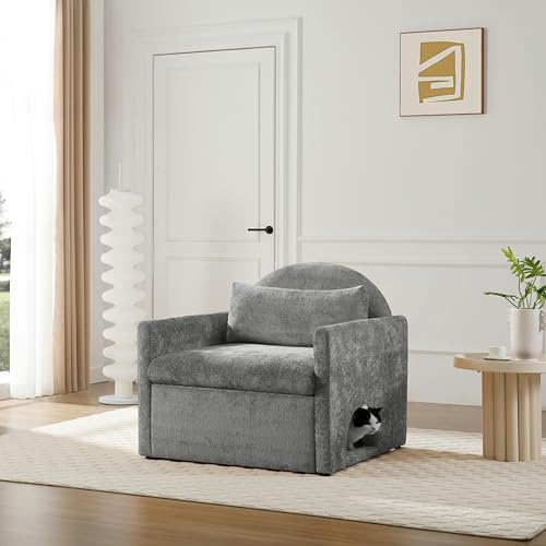 360 Swivel Accent Barrel Chair with Storage Ottoman & Headrest