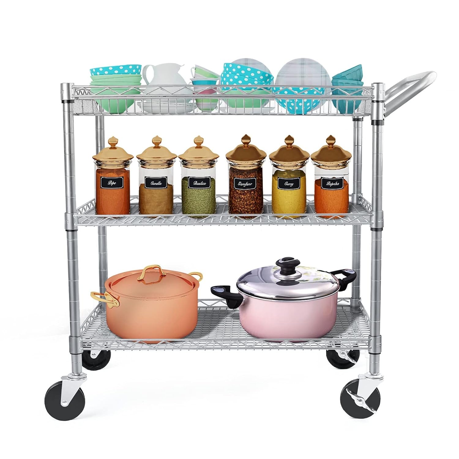 WDT Heavy Duty 3 Tier Rolling Utility Cart