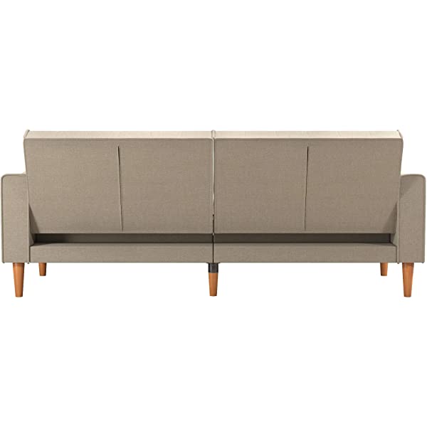 Mr. Kate Stella Vintage Convertible Sofa Bed Futon, Tan Linen