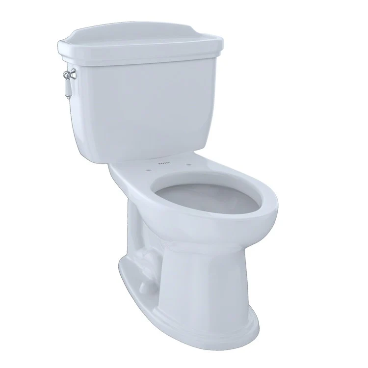 Toilet Eco Dartmouth 2 Pieces Close Coupled Universal Height Cotton Elongated ADA 32-1/2 Inch 1.28 Gallons per Flush Left Hand Chrome Less Seat