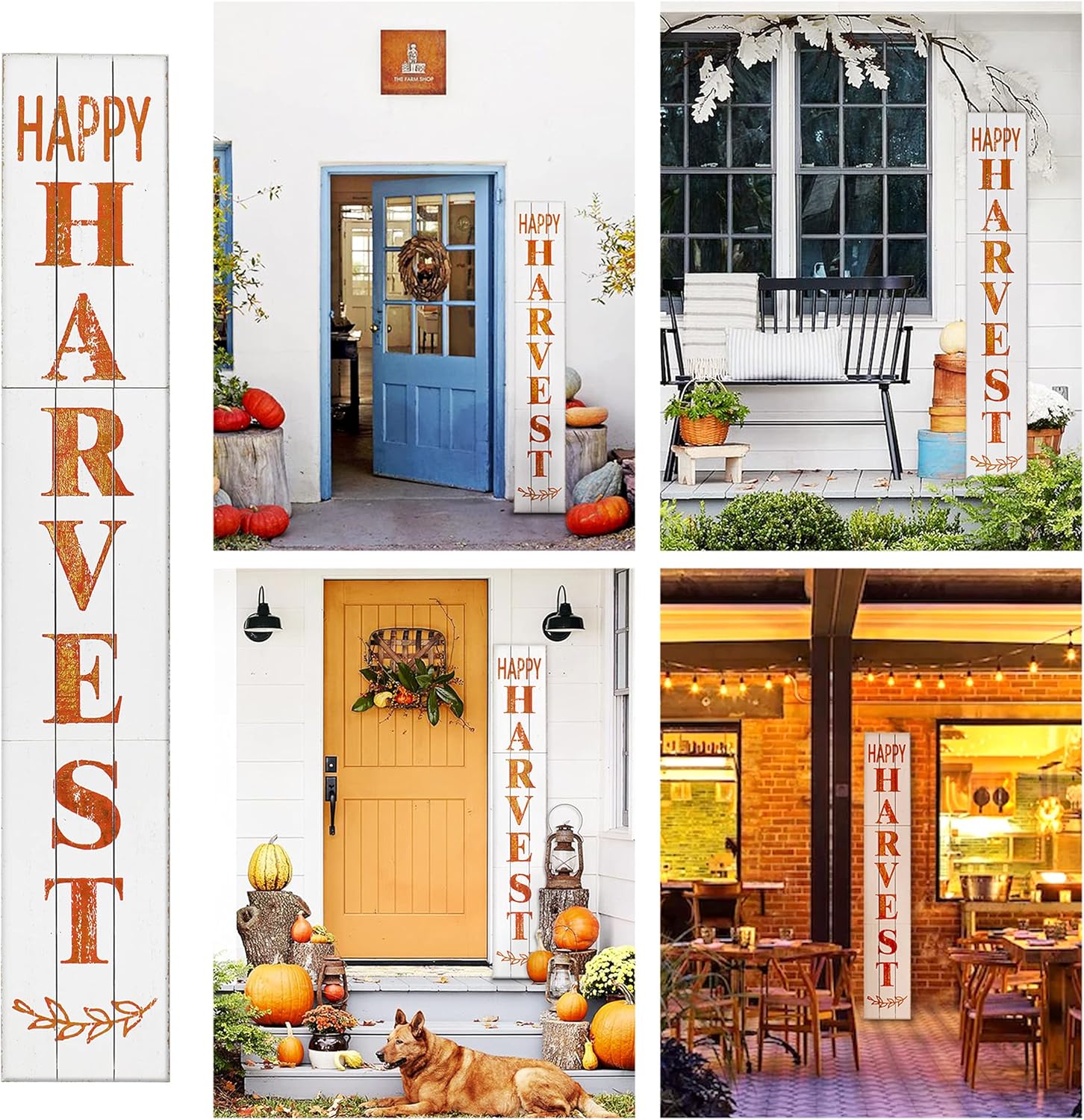 Outdoor Welcome Sign for Front Porch Decor, Interchangeable Seasonal Icons Vertical Welcome Sign, Modern Farmhouse Decor for The Home