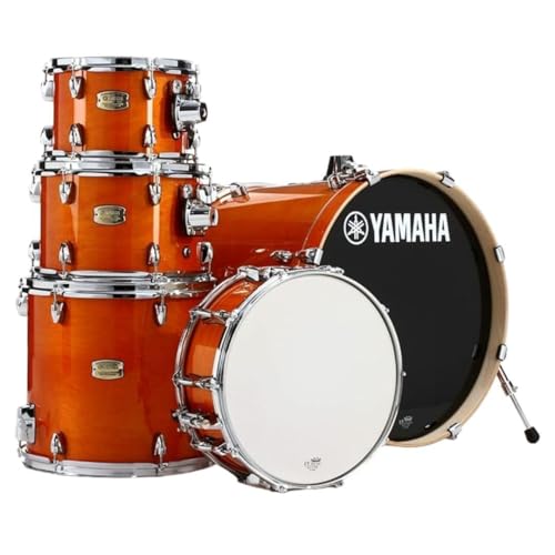 Yamaha 5pc Shell Pack with a 20" Kick 14” Snare Drum in Honey Amber for Students and Working Drummers, (SBP0F50HA)