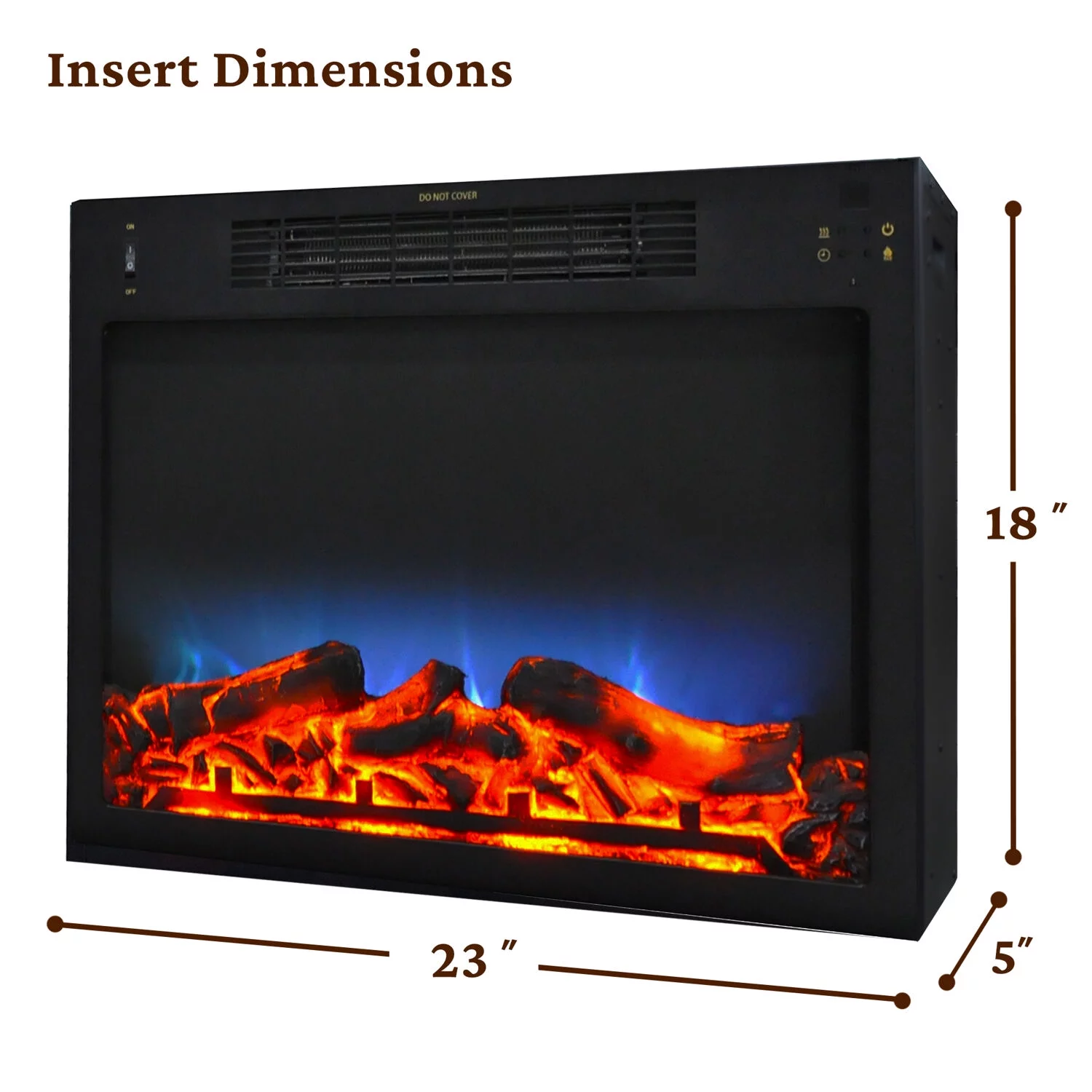 Cambridge Sienna 34" Freestanding White Mantel Electric Fireplace Heater with Realistic Multi-Color LED Flames & Log Insert | Heater For Rooms up to