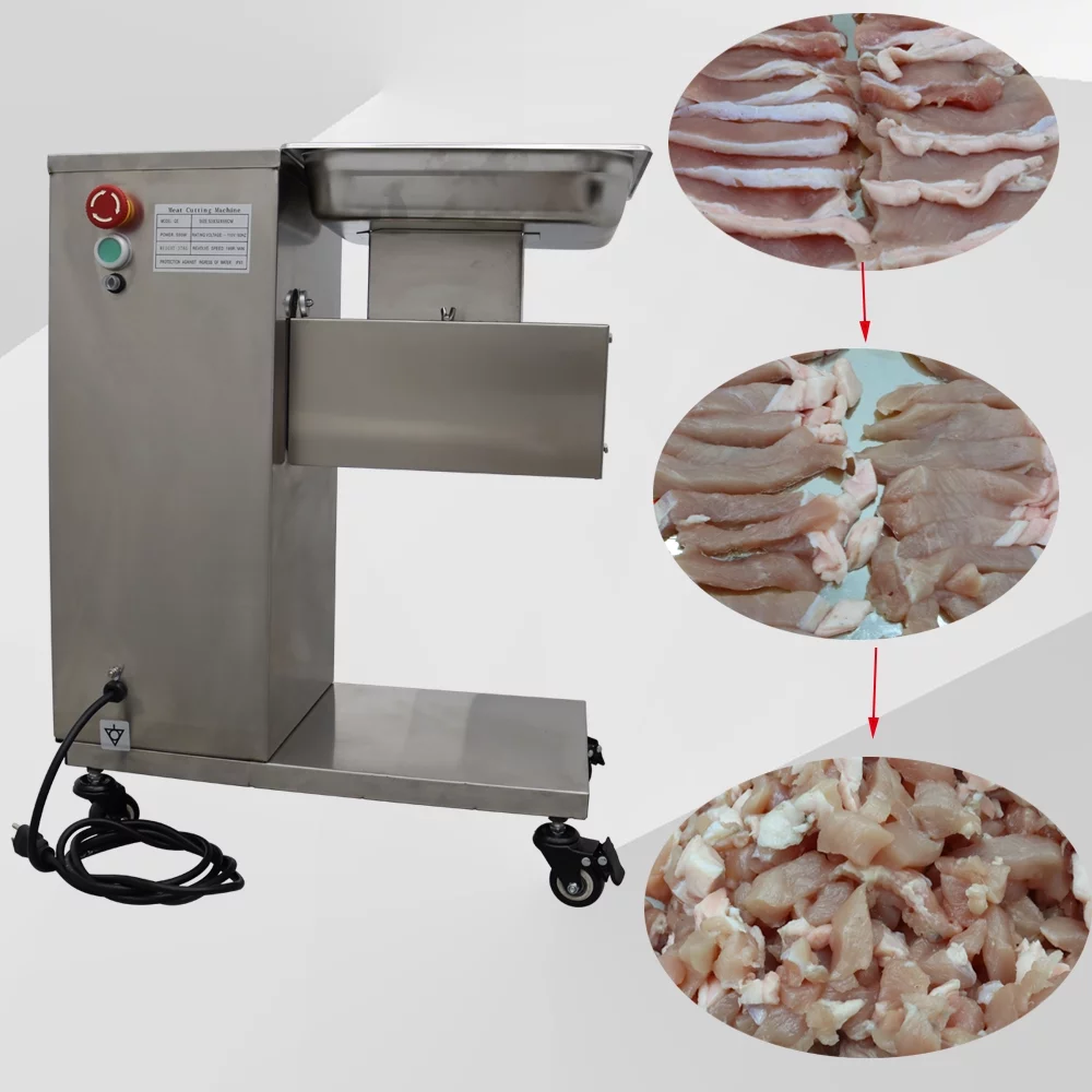 INTSUPERMAI Electric Meat Cutting Machine QE Meat Slicer Dicing Machine with 10mm Blade