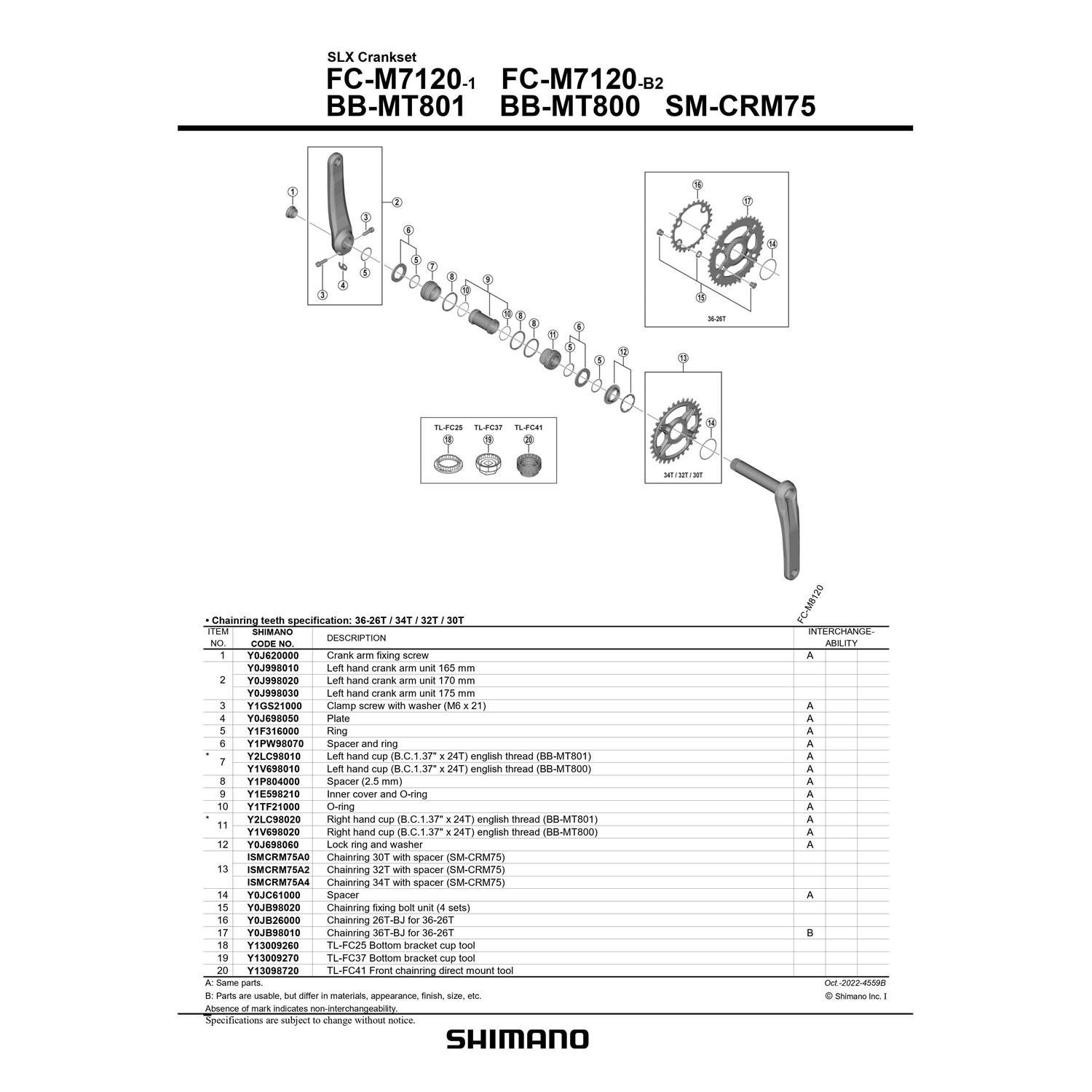 Shimano SLX FC-M7120-1 Crankset - Sports Supplies Online Store