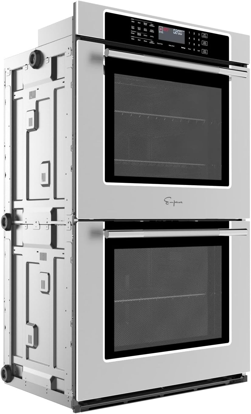 Empava 30" Electric Double Wall Oven Air Fryer Combo Convection Oven Built-in 10 Cooking Functions with LED Digital Display Convection Fan Touch