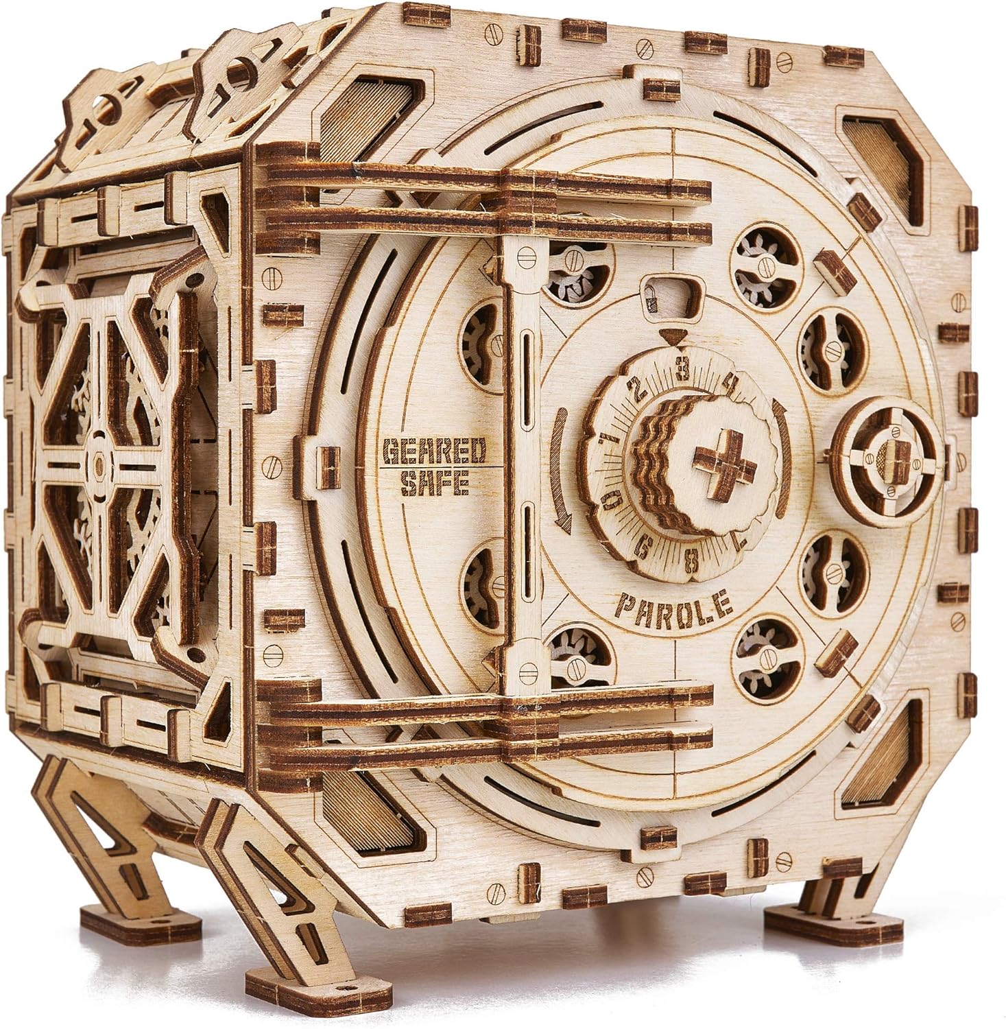 Wood Trick Safe Wooden Model Kit for Adults and Kids to Build - DIY Locker Puzzle Box with Combination - Mechanical - Store Your Precious Items