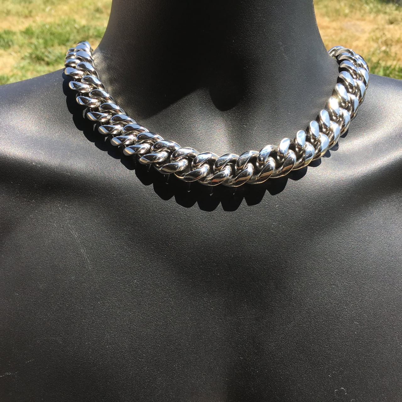Mens 18MM Miami Cuban Chain Heavy Solid Stainless Steel Silver Hip Hop Necklace 20" inch
