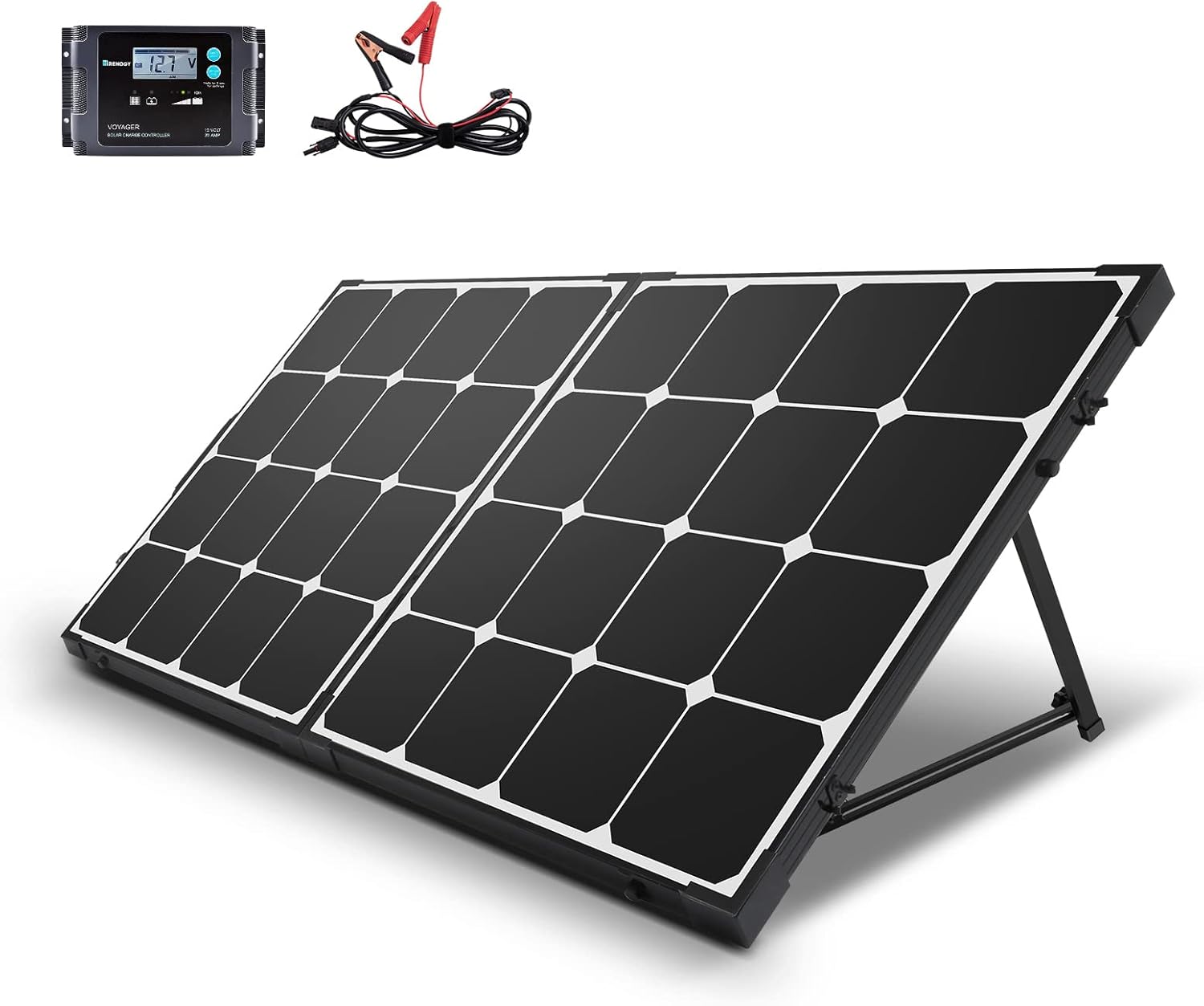 Renogy 200 Watt Off Grid Portable Foldable Solar Panel Suitcase Built-in Kickstand with Waterproof 20A Charger Controller, 200W-Waterproof