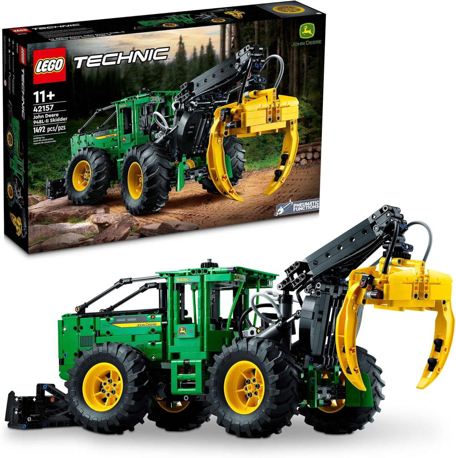 LEGO Technic John Deere 948L-II Skidder 42157 Advanced Tractor Toy Building Kit for Kids Ages 11 and Up