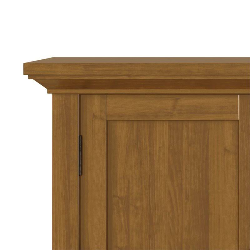Simpli Home - Redmond Solid Wood 32 inch Wide Rustic Low Storage Cabinet in - Light Golden Brown
