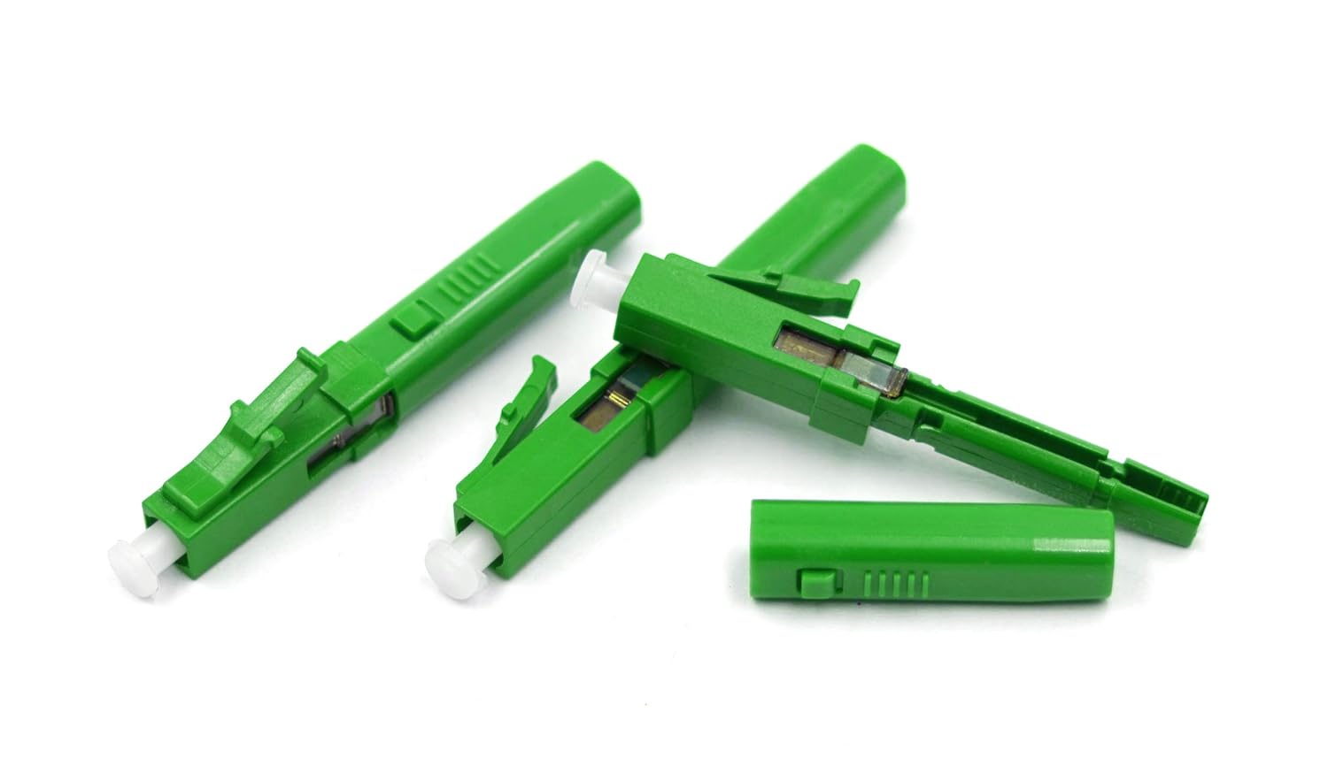 200pcs LC UPC Fiber Optic Quick Connector with Matched Tools Fiber Optic Fast Connectors Single Mode 9/125 Fiber Mechanical Connectors Adapter for