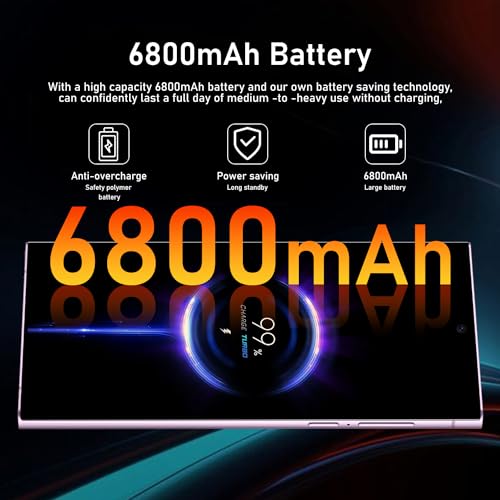 C24 Ultra 5G Smartphone, 6+256GB Unlocked Phone,48+108MP Zoom Camera，6800mAh 6.8" HD Screen Unlocked Cell Phone, 6+256GB Android13.0