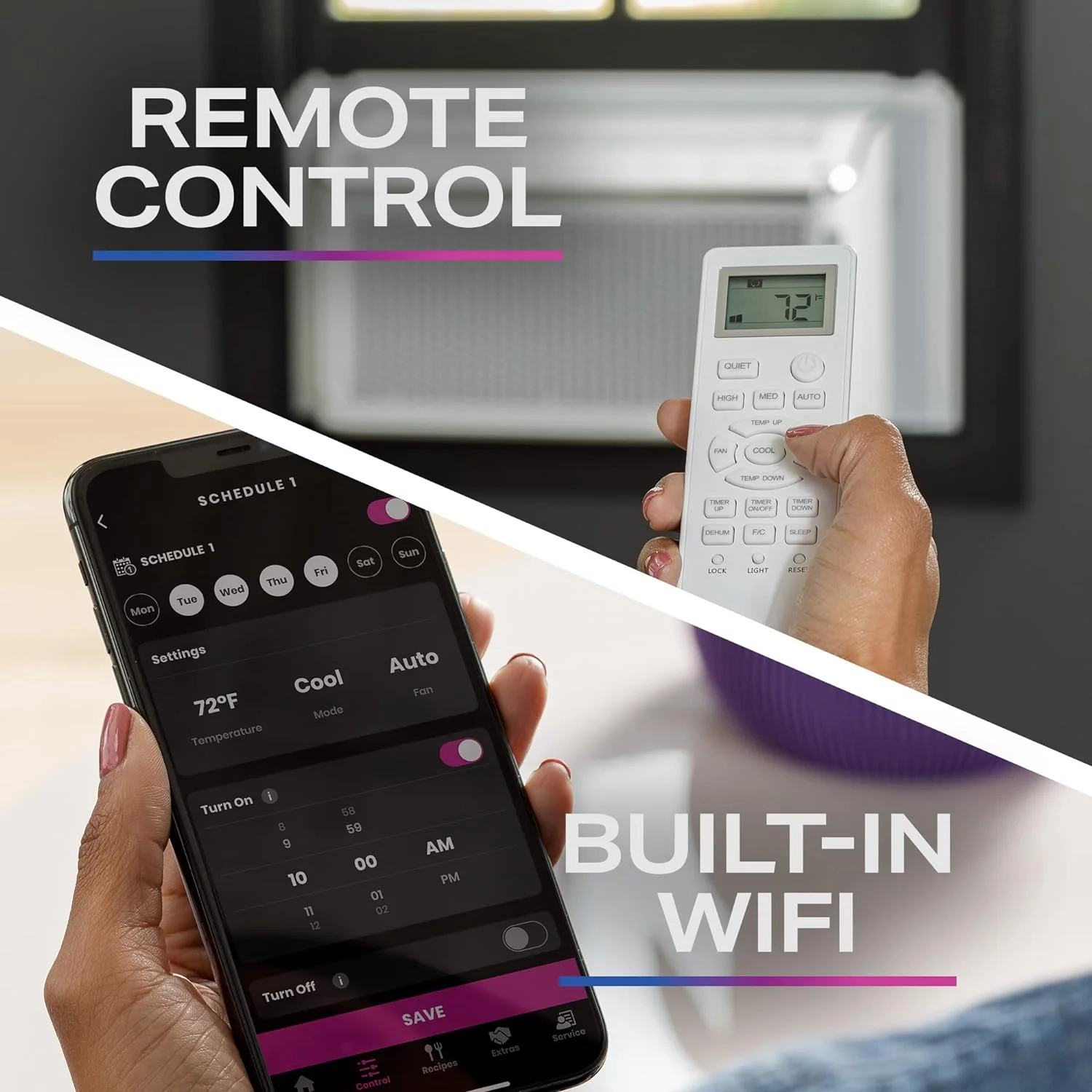 GE Profile Ultra Quiet Window Air Conditioner 8,200 BTU, WiFi Enabled, Ideal for Medium Rooms, Easy Installation with Included Kit, 8K Window AC Unit