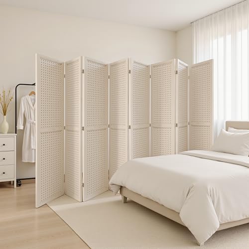 Osparple Room Divider with Shelves 6 Panel Wooden Folding Room Dividers Privacy Screen Wall Divider for Room Separation for Office and Apartment