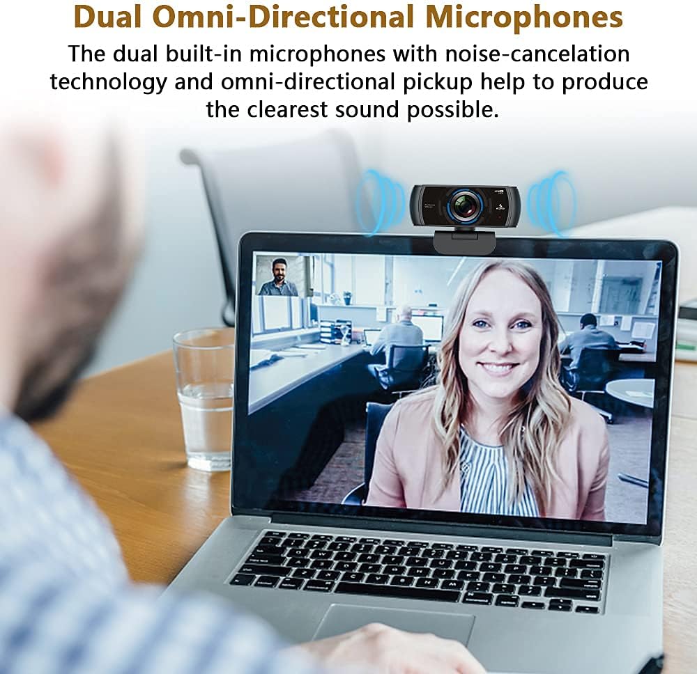 NexiGo N980P 1080P 60FPS Webcam with Microphone and Software Control, USB Computer Camera, Built-in Dual Noise Reduction Mics
