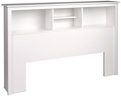 Prepac Monterey White Queen Bookcase Platform Storage Bed